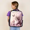 Kitten - Vlinders - Paars - Bloemen Rugzak - Zwart middel -sfeer5