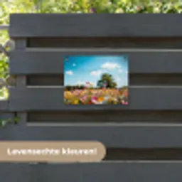 Bloemenweide - Blauw - Lucht - Kleuren tuinposter los doek klein -sfeer3