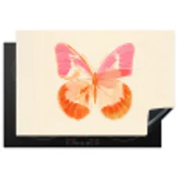 Oranje - Vlinder - Minimalistisch Inductie beschermer vinyl 3mm klein -3d