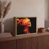 Schedel - Oranje - Zijaanzicht - Vlammen Light Box met batterij (Wandlamp) middel -sfeer2
