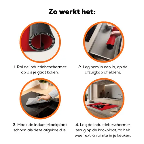 Amor - Hond  - Hartje - Rood Inductie beschermer vinyl 3mm klein -zzzzzzz-td-werking