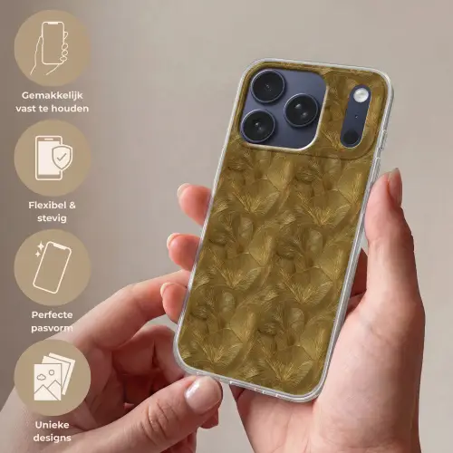 Organisch - Lijnen - Goud Telefoonhoesje iPhone 17 Pro klein 878 -sfeer3_NL