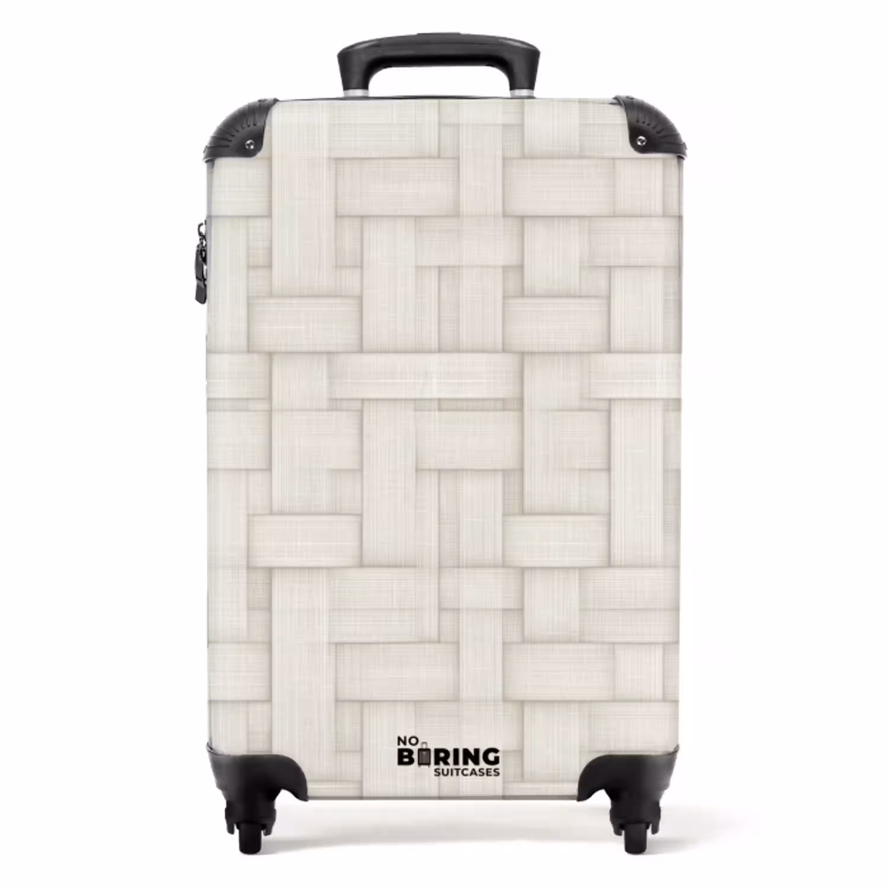 Vlechtwerk - Banen - Beige NBS - Handbagage koffer - Kinderen Unisex middel -productfoto_recht