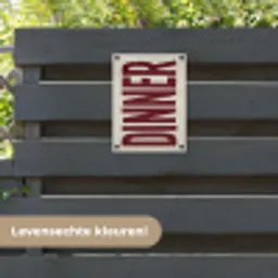 Eten - Decoratie - Rood - Vintage tuinposter los doek klein -sfeer3