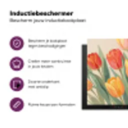 Tulpen - Abstract - Kleurrijk Inductie beschermer vinyl 3mm klein -zzzzzzz-cc-usp