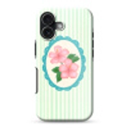 Bloemen - Ovaal - Strepen - Groen Toughcase MagSafe Apple iPhone 17 klein -3d
