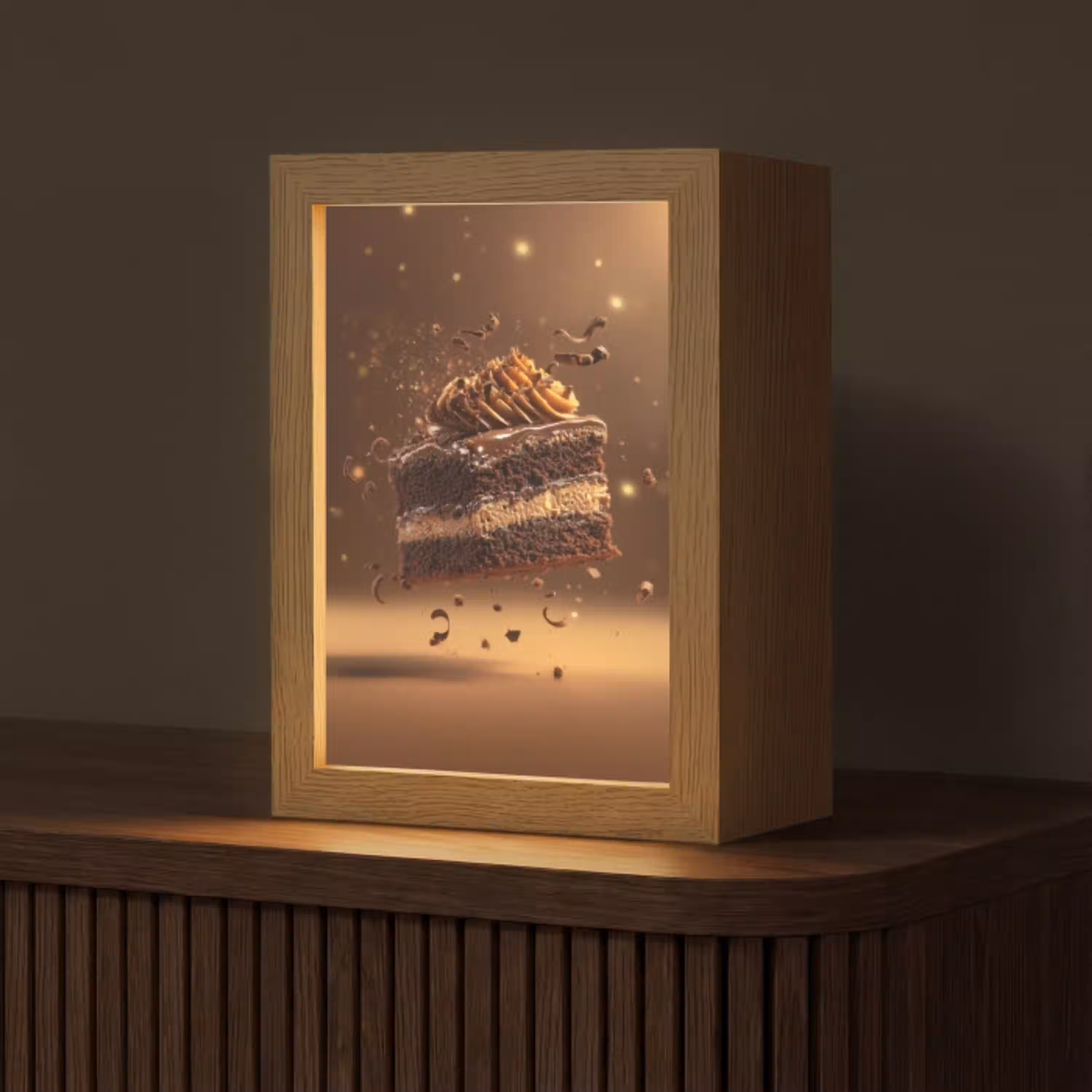 Taart - Chocolade - Eten - Brownie Light Box met kabel (Tafellamp) klein -z3d_website