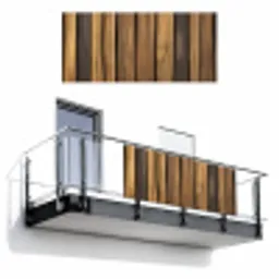 Hout - Planken - Natuurtinten Balkonbeschermer Duitsland klein -3d