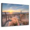 Strand - Zee - Duin - Zonsondergang - Landschap Textielframe zwart klein -3d