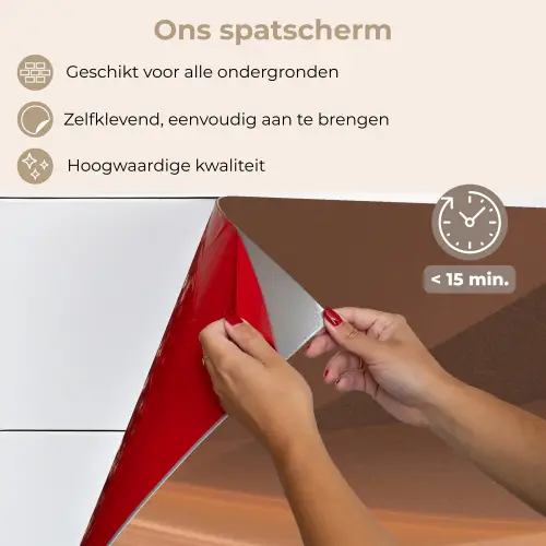 Golven - Abstract - Bruin keuken achterwand spatscherm klein -spatscherm_NL