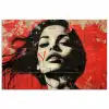 Graffiti - Vrouw - Rood - Street art - Banksy poster papier klein -3d