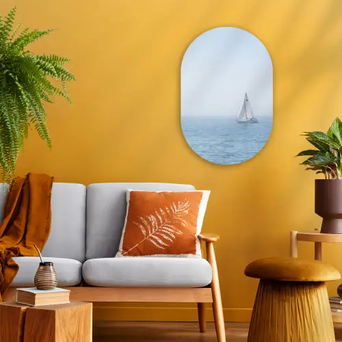 Horizon - Zeilboot - Zee Wandcirkel Ovaal Forex klein -sfeer4