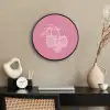 Frambozen - Steel - Getekend - Roze Fotolijst rond zonder passe partout klein -sfeer1