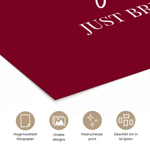 Santa - Wine - Rood - Kerst - Kerstman poster papier klein -closeup_NL