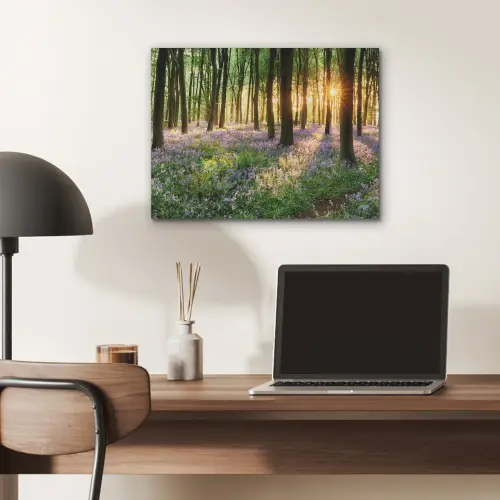 Bos - Bloemen - Lavendel - Zon - Paars - Natuur PET vilt klein -sfeer5