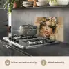 Vrouw - Bloemen  - Goud - Portret keuken achterwand spatscherm klein -usp_NL