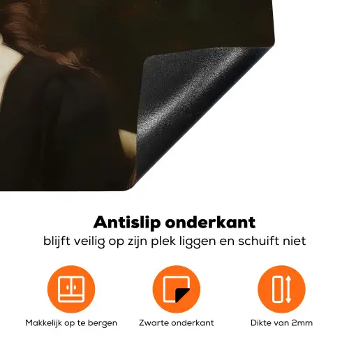 Vrouw - Victoriaans - Portret Inductie beschermer vinyl 3mm klein -zzzzzzz-td-onderkant