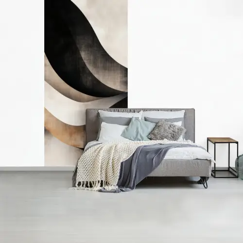 Abstract - Golven - Zwart - Verweerd fotobehang vinyl groot -slaapkamer