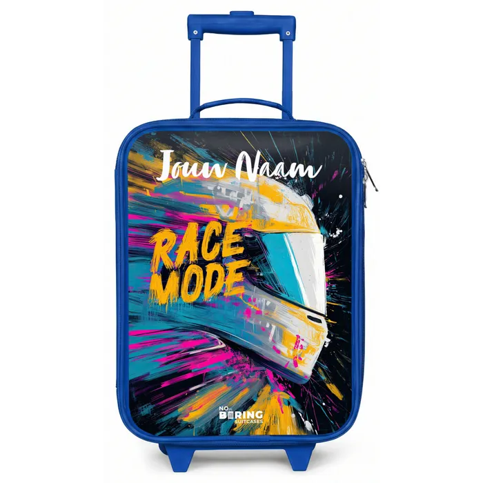 Racehelm - Abstract - Verf - Kleurrijk Kinderkoffer - Blauw klein -zz3dotto