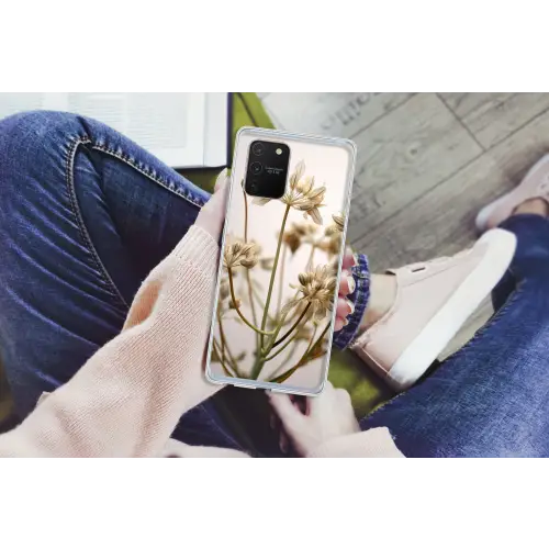 Droogbloemen - Beige - Wit - Planten Telefoonhoesje Samsung Galaxy S10 Lite klein -handS10Lite