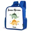 Dinos - Dieren - Groen - Oranje Kinderrugzak - Blauw middel -schuin