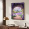 Doorkijk - Lavendel - Bloemen - Paars - Poort Textielframe zwart klein -sfeer3