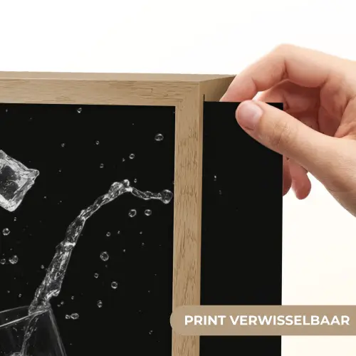 Whiskyglazen - Ijs - Spetters - Zwart Light Box met batterij (Wandlamp) middel -USP_websiteprintNL