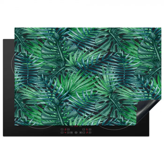 Blauw - Palmbladeren - Afsnijding Inductie beschermer vinyl 3mm klein 276 -3d