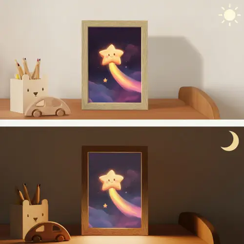 Ster - Gezichtje - Lichtgevend Light Box met kabel klein -sfeer3_kind