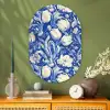 Bloemen - Delfts Blauw - Patroon - Tulp Wandcirkel Ovaal Glas middel -sfeer2