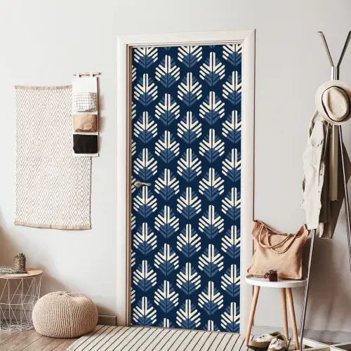 Modern - Patroon - Blauw deurposter klein 289 -sfeer6