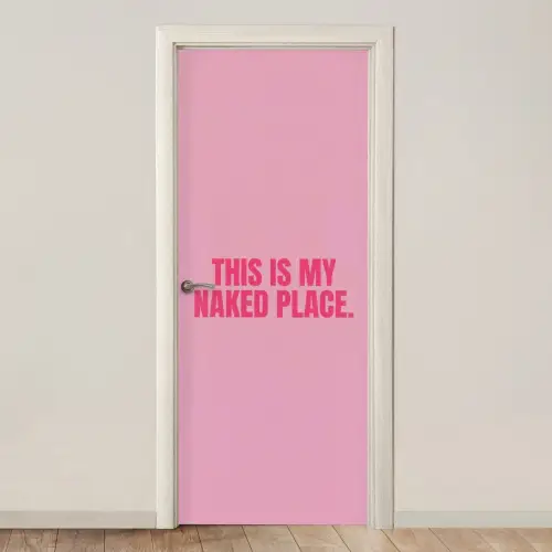 Tekst - Modern - Roze deurposter klein -3d_beige