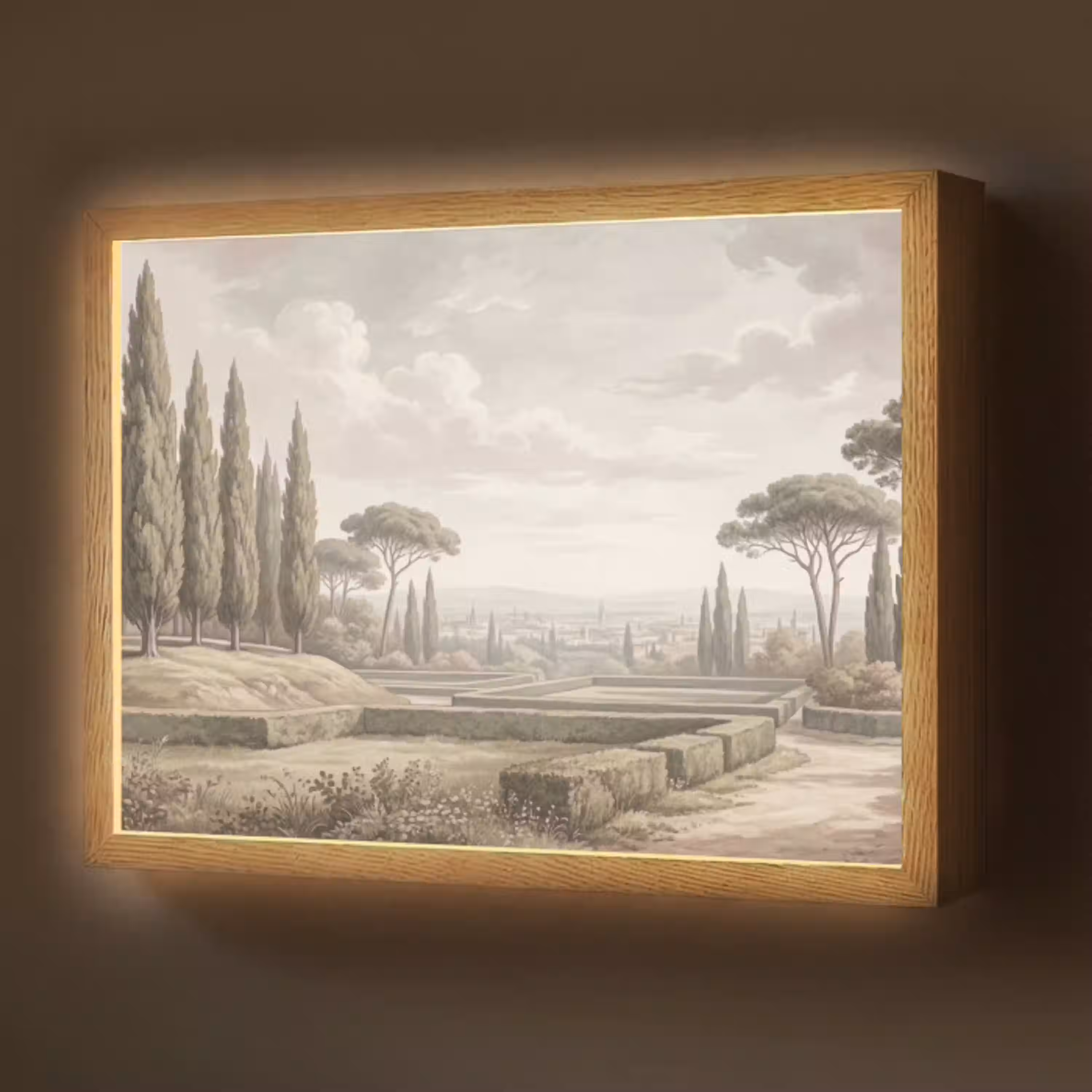 Vallei - Tuin - Natuur - Groen Light Box met batterij (Wandlamp) middel -z3d_website