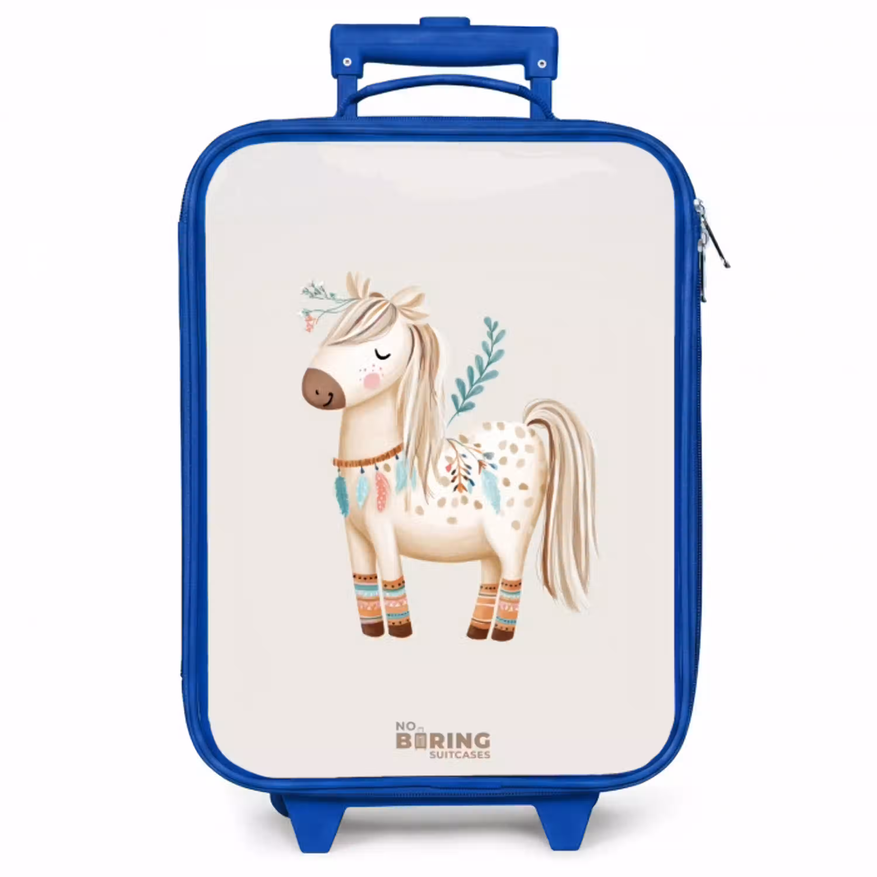 Bohemian paard in beige tinten Kinderkoffer - Blauw klein -zzz_website3d