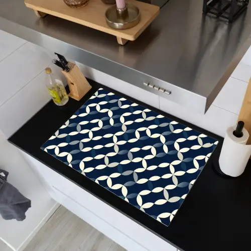 Abstract - Patroon - Blauw Inductie beschemer met haakjes klein 777 -sfeer1