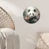 Panda - Dieren - Bloemen - Planten Wandcirkel behangsticker klein -sfeer4