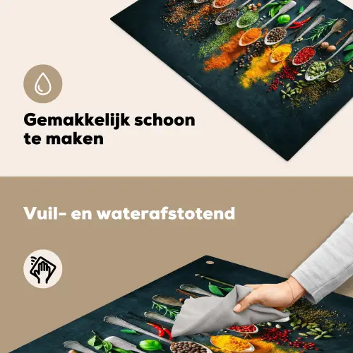 Kruiden - Lepels - Kleurrijk Inductie beschemer met haakjes klein -ky-schoon-nl