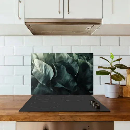 Groen - Bladeren - Glad - Nerven keuken achterwand spatscherm klein -sfeer2