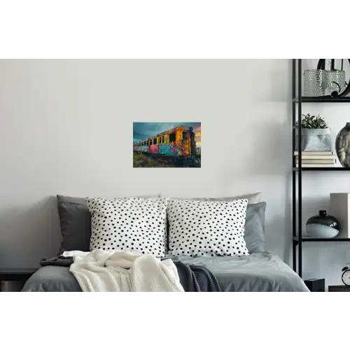 Graffiti - Trein - Street art - Verlaten Muursticker klein -slaapkamer
