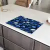 Luxe - Blauwe - Marmer - Stenen Inductie beschermer vinyl 3mm klein 276 -sfeer8