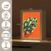 Blad - Oranje - Stippen - Kleurrijk Light Box met kabel (Tafellamp) klein -USP_NL
