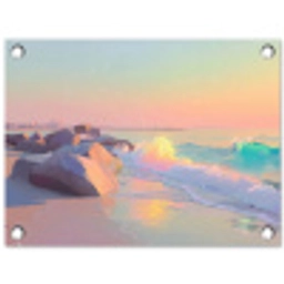 Zomerlicht - Strand - Fonkelende accenten tuinposter los doek klein -3d