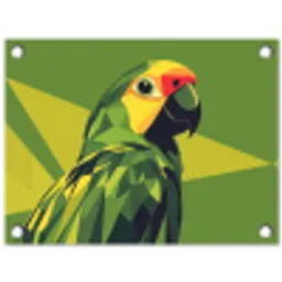 Papegaai - Groen - Snavel - Abstract tuinposter los doek klein -3d