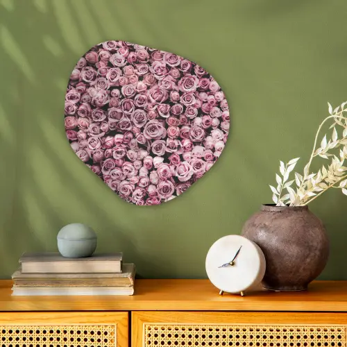 Bloemen - Rozen - Natuur - Roze - Botanisch Wandcirkel Organisch Forex 3mm klein -sfeer2