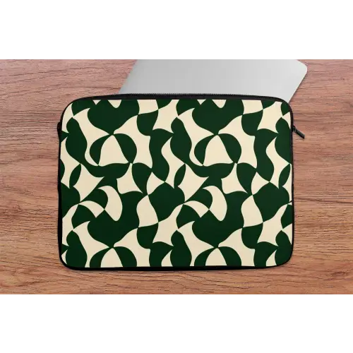 Groen - Organische vlakken - Crème laptophoes neopreen klein 279 -tafel