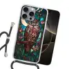 Uil - Mozaïek - Maan - Nacht Hoesje iPhone 16 Pro Max met koord klein -sfeer1