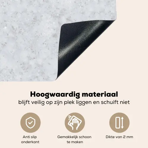 Grijs - Terrazzo-effect - Beton Inductie beschemer met haakjes klein 777 -ky-onderkant-nl