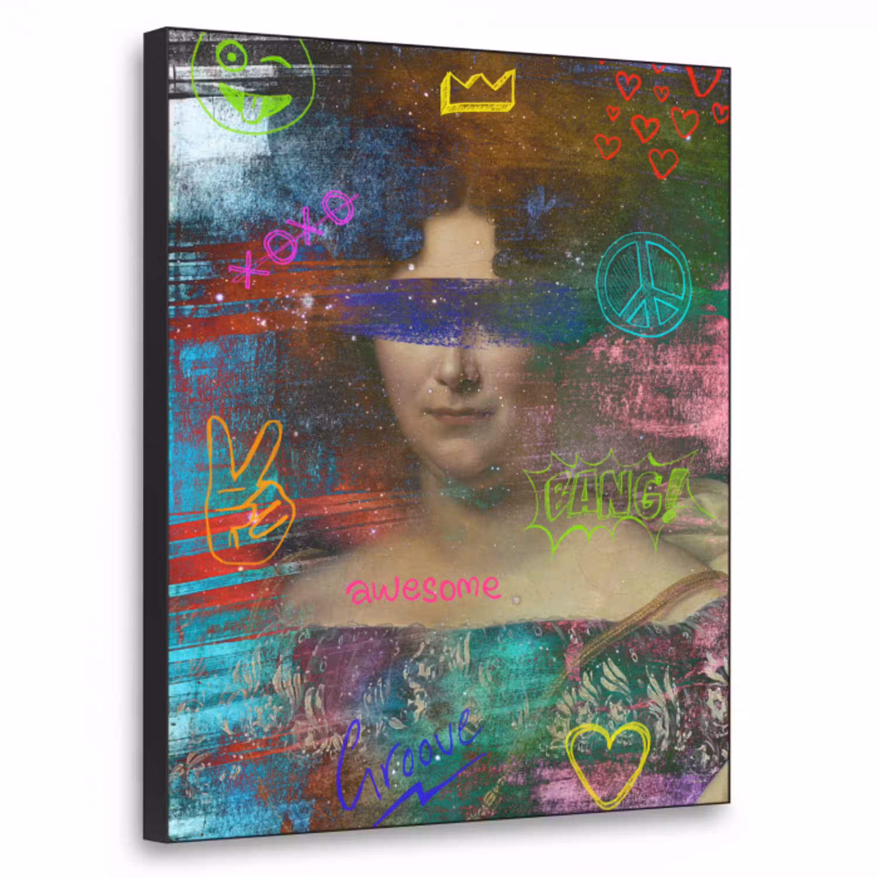 Johanna Henriette Engelen - Dubois Drahonet - Graffiti Textielframe zwart klein -3d