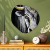 Stier - Hoorns - Snuit - Goud Wandcirkel Organisch Aluminium middel -sfeer2