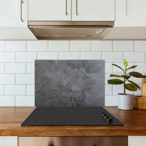 Schaduwspel op Beton keuken achterwand spatscherm klein -sfeer2